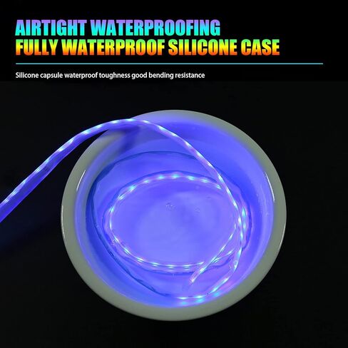 2 قطعة شريط إضاءة LED مرن للسيارة، شريط إضاءة LED متعدد الألوان RGB مقاس 24 بوصة، شريط إضاءة نهاري مقاوم للماء، شريط أنبوبي ضوء نيون أضواء إشارة الانعطاف DRL ضوء خلفي in Kuwait