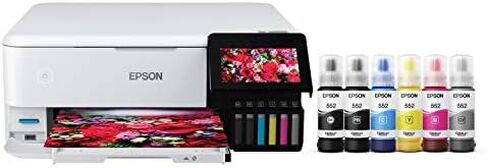 Epson EcoTank Photo ET-8550 Wireless Wide-Format All-in-One Supertank Printer with Scanner, Copier, Ethernet and 4.3-inch Color Touchscreen, Large in Saudi Arabia