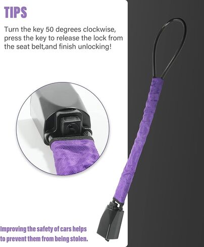 قفل عجلة القيادة، جهاز مضاد للسرقة لقفل عجلة القيادة عالي القوة مع مفتاحين، جهاز أمان السيارة لمنع سرقة السيارة، قفل حزام الأمان العالمي لمعظم السيارات (أسود) in Kuwait