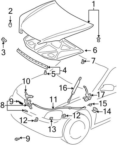 1Pcs 29.02 In Front Lift Supports Compatible With TOYOTA 2002-2006 CAMRY HOOD Struts 02 03 04 05 06 in Saudi Arabia