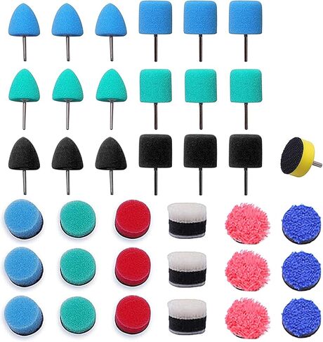 Mini Buffing Polishing Pads Kit: 36 PCS Car Polishing Kit, Sponge Buffing Pads Drill Polishing Pad, Detail Polishing Balls, Drill Buffing Attachment Kit for Car Polishing,Waxing,Sealing Glaze in Kuwait