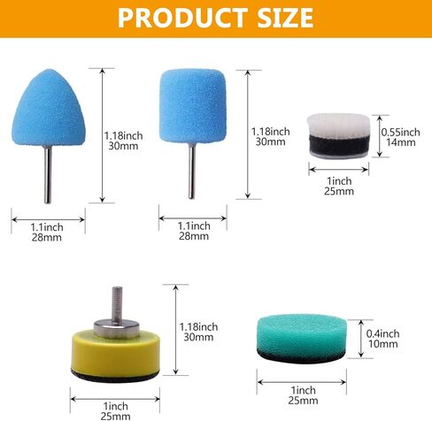 Mini Buffing Polishing Pads Kit: 36 PCS Car Polishing Kit, Sponge Buffing Pads Drill Polishing Pad, Detail Polishing Balls, Drill Buffing Attachment Kit for Car Polishing,Waxing,Sealing Glaze in Kuwait