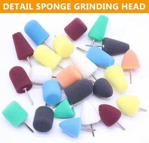 Mini Buffing Polishing Pads Kit: 36 PCS Car Polishing Kit, Sponge Buffing Pads Drill Polishing Pad, Detail Polishing Balls, Drill Buffing Attachment Kit for Car Polishing,Waxing,Sealing Glaze in Kuwait