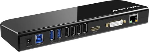 WAVLINK USB 3.0 and USB C Universal Laptop Docking Station Dual Monitor HDMI & HDMI/DVI/VGA Display with Gigabit Ethernet, 6USB Ports, Audio, Support Windows,Mac, Chrome OS, Android 7.1 Above in Saudi Arabia