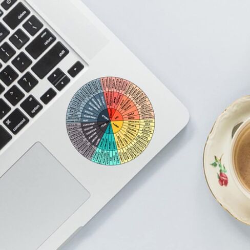 قطعتان من ملصقات الفينيل لعجلة المشاعر، ملصقات مخطط دائري من الفينيل لعجلات المشاعر ذاتية اللصق، مخططات ألوان عقلية لأجهزة الكمبيوتر المحمول وكأس السيارة وملصقات المدرسة والمكتب ولوحة التزلج ومستشار الموظفين الاجتماعي in Kuwait