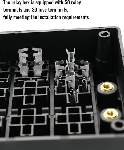 12V Fuse Relay Box, 4 Relay Slots and 15 ATC/ATO Fuse Holder, with 4-pin JD1912 40A Relay and 15 ATC/ATO Blade Fuses, Relay Fuse Block for Automotive Car Truck Marine Boat in Kuwait