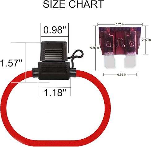 حامل الصمامات المضمنة MuHize - صنابير الصمامات القياسية للسيارة المطورة، 12 فولت صمام الدائرة الإضافية 12 مقياس مقاوم للماء APR ATO ATC سلك الصمامات المضمنة مع صمامات قياسية 40AMP (3 عبوات) in Kuwait