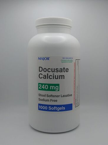 ميجور فارماسيوتيكالز دوكوسات كالسيوم 240 ملجم منعم البراز ملين خالي من الصوديوم - 1000 كبسولة هلامية in Kuwait