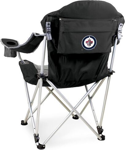 كرسي التخييم المتكئ NHL Winnipeg Jets من PICNIC TIME، كرسي الشاطئ للبالغين، كرسي رياضي مع حقيبة حمل، (أسود مع لمسات رمادية) in Saudi Arabia