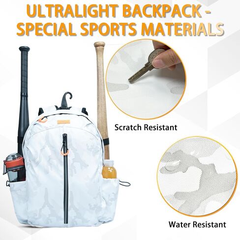 Baseball Backpack, Softball Bat Bag with Shoes Compartment, Lightweight Baseball Bag, Batting Mitten, Helmet, Caps, Teeball Gear in Saudi Arabia