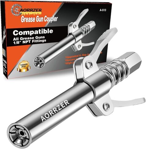 وصلة مسدس الشحوم - ترقية الوصول الإضافي لتركيبات الشحوم المجوفة، قفل قوي على قارنات الشحوم، متوافقة مع جميع مسدسات الشحوم 1/8 بوصة تركيبات NPT، XL قفل أطراف مسدس الشحوم سريعة التحرير in Kuwait