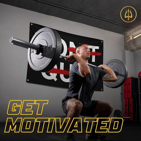 لافتة الصالة الرياضية التحفيزية Gold Trident Don't Quit Motivational Gym - ألهم تمرينك بهذه اللافتة - ديكور حائط مثالي للياقة البدنية للصالة الرياضية والنوم - ابق متحفزًا بفن التحفيز الرائع - 3 × 5 أقدام in Kuwait