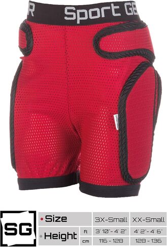 Recruit Padded Shorts for Kids 3'10"– 4'6" ft in Height - 3D Protection Hip Pants for Inline Skating, Skateboarding in Saudi Arabia