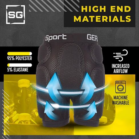 Recruit Padded Shorts for Kids 3'10"– 4'6" ft in Height - 3D Protection Hip Pants for Inline Skating, Skateboarding in Saudi Arabia