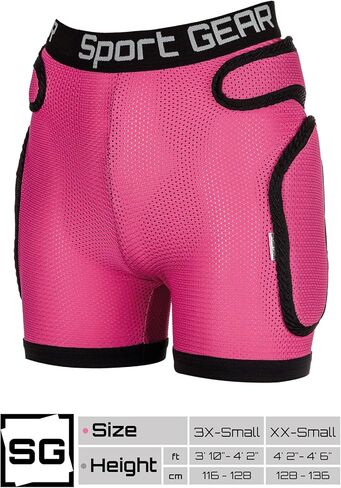 Recruit Padded Shorts for Kids 3'10"– 4'6" ft in Height - 3D Protection Hip Pants for Inline Skating, Skateboarding in Saudi Arabia
