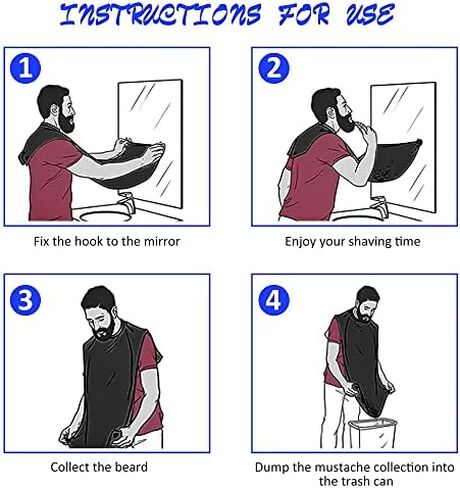 Besititli Beard Bib Apron Kit, Beard Hair Clippings Catcher for Men Shaving & Trimming, Non-Stick Waterproof Grooming Cape Apron with Adjustable Neck Straps, Best Gift for Men in Saudi Arabia