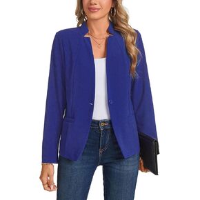 Blazers for Women Casual Long Sleeve Button Front Work Office Blazers Jacket with Pockets 2025, S-2XL