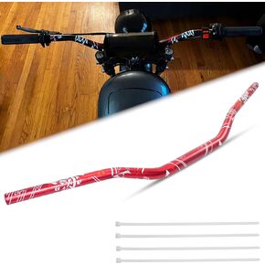 Universal 28mm 1/1/8 "مقود دراجة الأوساخ ، مقود دراجة محطّمة لـ Motocross CRF YZF KXF KLX RMZ DRZ PIT DIRT BIKE ATV (RED)
