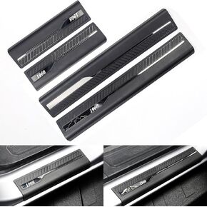 حماة حرس عتبة الباب 4pcs مجموعة متوافقة مع 2024 2023 2022 2021 Ford Bronco 4 Door ، غطاء عتبة باب مضاد للعبور عتبة الإكسسوارات الخارجية مع نمط 1966