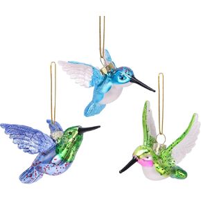 3 Pack Glass Stained Hummingbird Ornament,Stained Glass Hummingbird Hanging for Window Decor,Gifts for Women,Birds Lovers