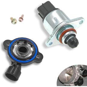 2 PCS CAR CAR IDLE CONTROL SELVE ومستشعر وضع الخانق ، مستشعر صمام التحكم في الخمول 4 أسود للسيارة ، متوافق مع معظم طرازات بويك كاديلاك شيفروليه (Silver & Black)