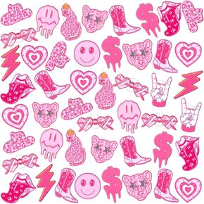 60 Pcs Preppy Lapel Pins Bulk Cute Preppy Gifts Pink Girly Enamel Pins Bulk for Women Trendy Girl Power Hat Backpack Clothing Decorations Accessories, 12 Styles