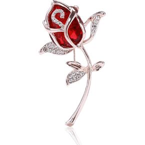 Flower Floral Brooch for Women Rose Flower Pearl Brooch Pin Crystal Rhinestone Brooches Clothing Dress Accessories Wedding Party Birthday Jewelry Gift for Women Wife in Kuwait