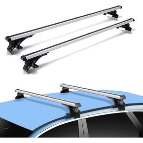 Universal Roof Rack Adjustable 48" Cross Bars, Upgraded Aluminum Alloy Car Roof Rack Carrier Holders Brackets, for Ski Luggage Rack Kayak Bike Canoe Snowboard Cargo Basket, 165LB/75KG Max Load