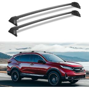 قضبان صليب رف سقف متوافقة مع هوندا CRV CR-V 2025 2024 2023 مع القضبان الجانبية ، قضبان سقف من الألومنيوم الشقوق أشرطة البضائع بارات زورق الدراجة الزورق كاياك على الجليد على السطح حاملة شحن