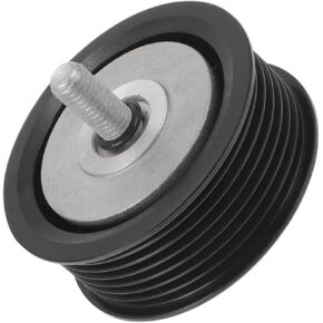 Drive Belt Idler Pulley for Audi A8 2001-2018 Serpentine Tensioner Pulley Idler with Bolt No.07D145276A/07D145276C Steel Black 1 Pcs