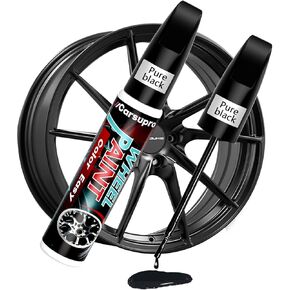 Gloss Black Wheel Repair Kit | لمس قلم الطلاء لخدوش الحافة والطفح الجلد | التصاق سريع الجفاف ، 2x على عجلات السبائك/الكروم
