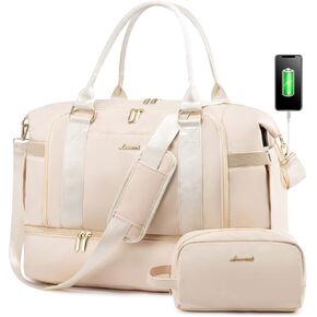Gym Bag for Women LOVEVOOK Travel Duffel Bag with USB Charging Port,Weekender Bags for Women with Shoe Compartment,Carry on Overnight Bag with Toiletry Bag,Hospital Bags for Labor and Deliver