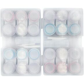 12 Pack Leak Proof Contact Lens Cases, Contact Lens Organizer Case with Carrying Travel Holder