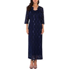 Women's Sequin Two Piece Dress Sets for Wedding Guest Spaghetti Strap Dresses and Cropped Cardigans
