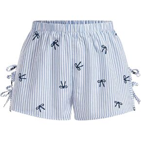MakeMeChic Women's Bow Striped Elastic Waist Shorts Knot Side Summer Shorts
