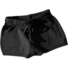 Women's Drawstring Tie Front High Waist Sweater Knitted Shorts Cover Up