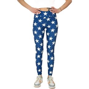 Womens High Waisted Striped Leggings 4th of July American Flag Stars Buttery Soft America USA 2024