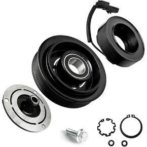 A/C Compressor Clutch Assembly Kit Plate Pulley Bearing Coil 97309 Replacement for 2004-2007 Dodge Dakota 3.7L 4.7L, AC Air Conditioning Compressor Clutch Coil Auto Repair Kit