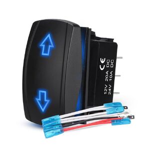 لأعلى من Carling Motor Polarity Sweep لحظة التبديل ، (ON) OFF (ON) DPDT 7 PIN ، 20A 12V 10A 24V ، مع الأسلاك الطائر لمقطورة شاحنة قوارب السيارات ، الأزرق