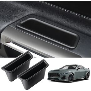 Door Side Storage Tray Organizer for 2015-2025 Ford Mustang Accessories, Front Door Handle Storage Box Insert Tray Organizer Grab Handle Pocket Container 2PCS