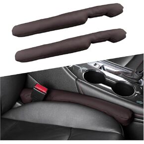 2 PCS Leather Car Seat Gap Filler, Auto Seat Blocker Organizer Fill The Gap Between Seat and Console, Universal Gap Filler Plug Stop Things from Dropping for Car SUV Truck (Black)