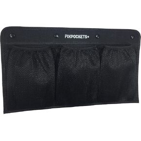 FixPockets - Storage net in The Form of Pockets to FIX Without Drilling, for Utility Vehicles, Motorhomes, Boats... 3 Pockets - 45 x 25