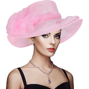 Derby Hats for Women 2025 Equestrian Derby Tea Party Fascinators Wide Brim