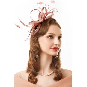 BABEYOND Fascinator Hats for Women - Tea Party Hats Fascinators Kentucky Headwear Derby Hat Wedding Feather Ribbon Headband