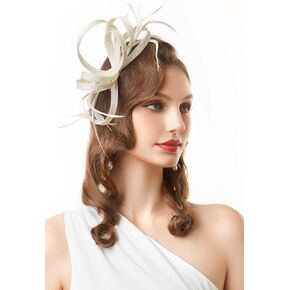BABEYOND Fascinator Hats for Women - Tea Party Hats Fascinators Kentucky Headwear Derby Hat Wedding Feather Ribbon Headband in Saudi Arabia