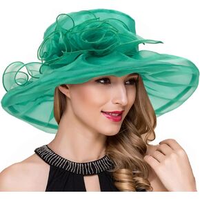 Ruphedy Women's Church Derby Hat Wide Brim Tea Party Dress Hats Wedding Hats