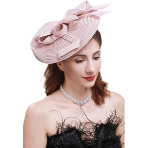Cizoe Vintage Fascinator Hats for Women,Derby Headpiece 50s Cocktail Headband with Feather