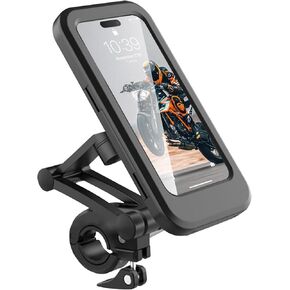 Waterproof Bike Phone Mount, Touch-Screen Bicycle Phone Holder, Universal Waterproof Cell Phone Bag 360°Rotatable Motorcycle Scooter ATV MTB Phone Mount Holder for 4.7-6.8" Smartphones