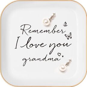 Grandma Gifts – Jewelry Dish, grandma birthday gifts, Elegant Trinket Tray for Rings, Best Grandma Ever Keepsake, Sentimental Gift from Grandkids, Perfect for Mother’s Day