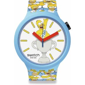 Swatch Simpsons Father's Day Casual Watch Blue Quartz Bio-sourced BEST. DAD. EVER.